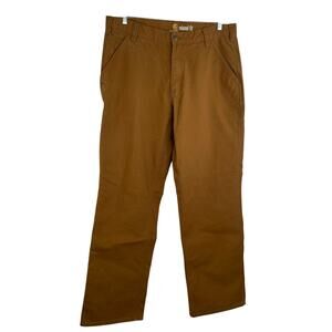 Carhartt Relaxed Fit Tan Canvas Workwear Utility Pant Jeans size 36X32